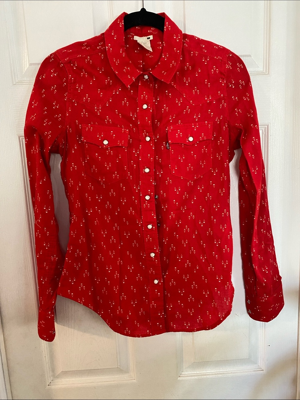 Vintage Levi's Red Printed Button-Up Western Shirt